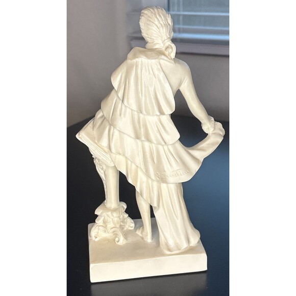Vintage A. Santini Signed Wolfgang Amadeus MOZART 9" Tall White Resin Figurine - Picture 6 of 16